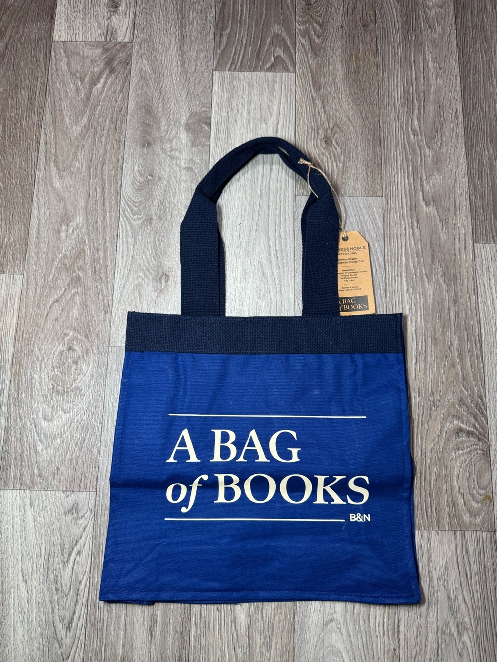 Barnes and Noble Tote Bag A Bag of Books Blue B&N New With Tag